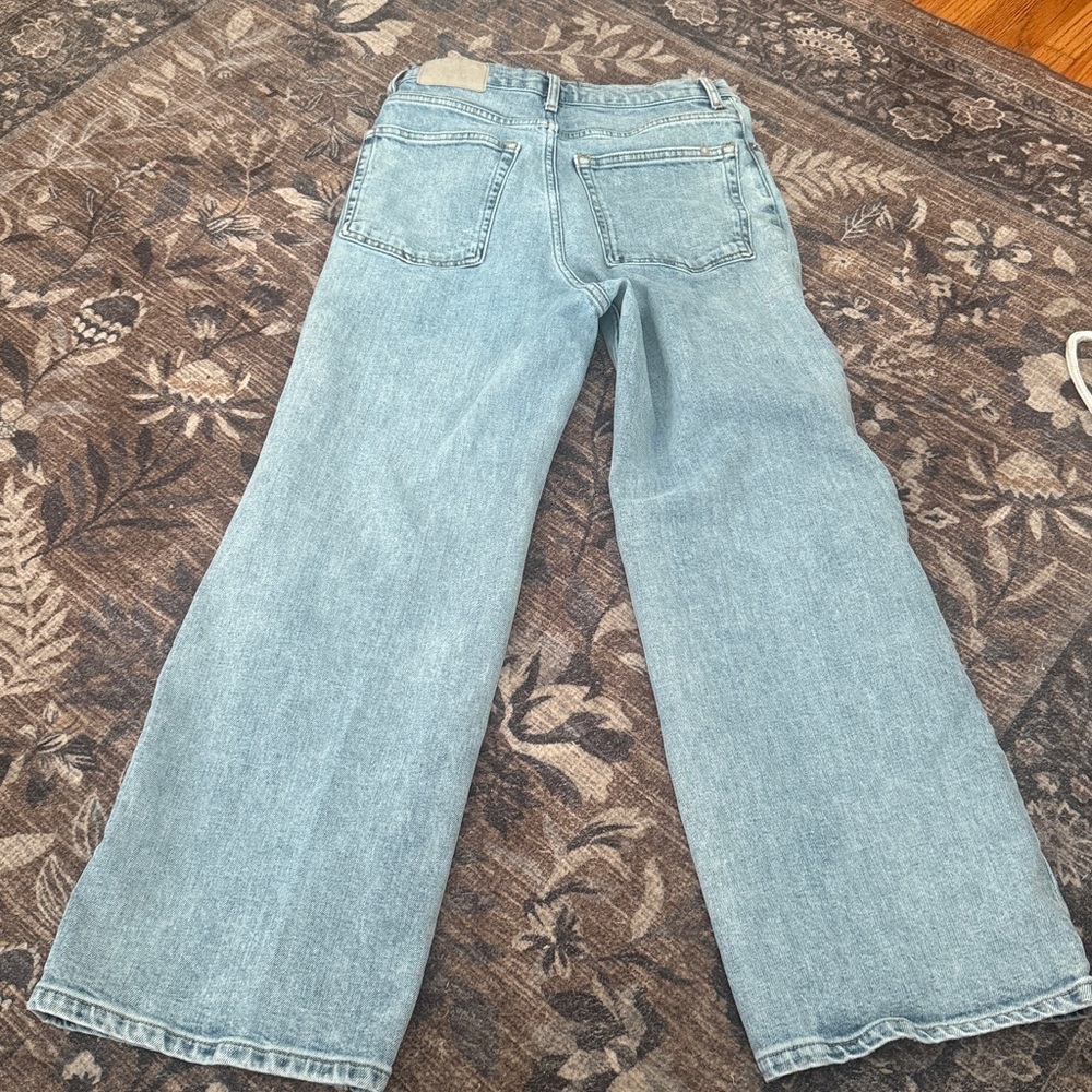 Everlane The Way High Wide Leg Flare Jeans Ankle Light Wash EUC Size 26 - Picture 7 of 7
